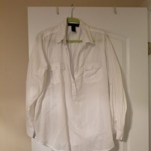White Button Down Blouse with Corset back detail
